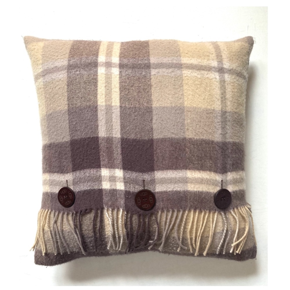 UGG Glacier Plaid Fringe Throw Pillow